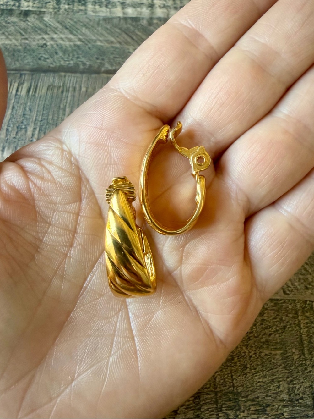 Vintage Monet Twisted Hoop Earrings